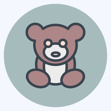 Simge ayıcık. Çocuk sembolü için uygun. renk arkadaşı stili. Basit dizayn edilebilir. tasarım şablonu. Basit resimleme