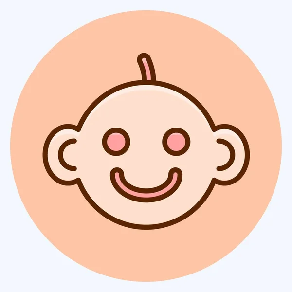 Icono Baby Boy Adecuado Para Los Niños Símbolo Estilo Plano — Vector de stock