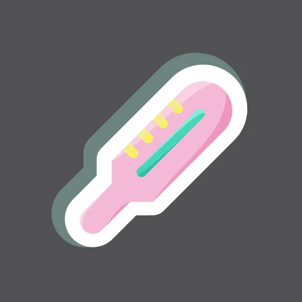 Aufkleberthermometer Vorhanden Geeignet Für Kinder Symbol Einfaches Design Editierbar Designvorlagenvektor — Stockvektor