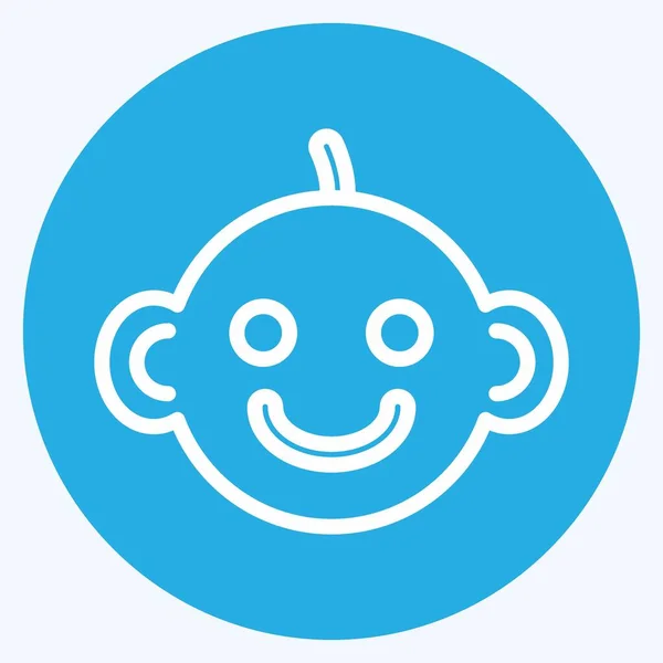 Εικονίδιο Αγοράκι Κατάλληλο Για Παιδιά Σύμβολο Μπλε Μάτια Απλό Σχεδιασμό — Διανυσματικό Αρχείο