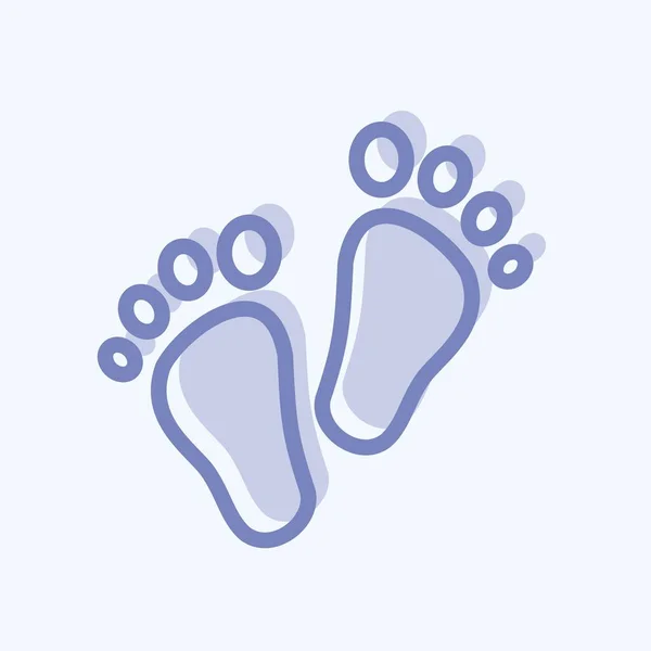 Icon Feet Подходит Символа Kids Двухтональный Стиль Простой Дизайн Редактируемый — стоковый вектор