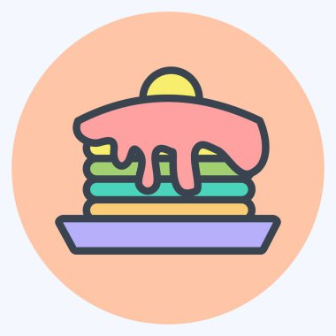 Simgesel krep. Pastane sembolü için uygun. renk arkadaşı stili. Basit dizayn edilebilir. tasarım şablonu. Basit resimleme