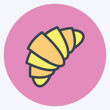 İkon kruvasan. Pastane sembolü için uygun. renk arkadaşı stili. Basit dizayn edilebilir. tasarım şablonu. Basit resimleme