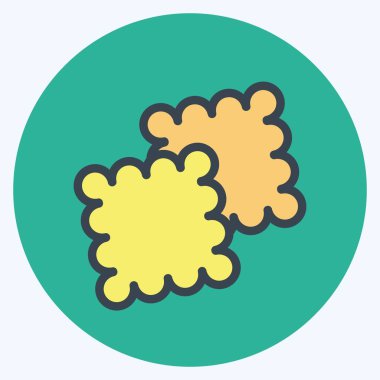 Simgesel kurabiyeler. Pastane sembolü için uygun. renk arkadaşı stili. Basit dizayn edilebilir. tasarım şablonu. Basit resimleme