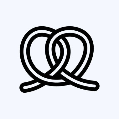 Icon Pretzel. Pastane sembolü için uygun. Sıra tarzı. Basit dizayn edilebilir. tasarım şablonu. Basit resimleme
