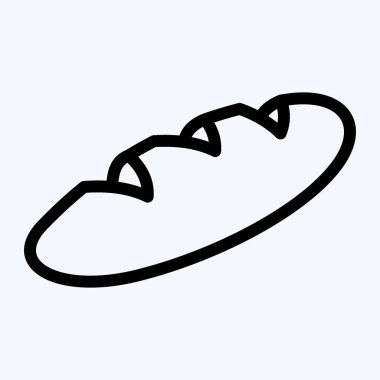 Simge Ekmek. Pastane sembolü için uygun. Sıra tarzı. Basit dizayn edilebilir. tasarım şablonu. Basit resimleme