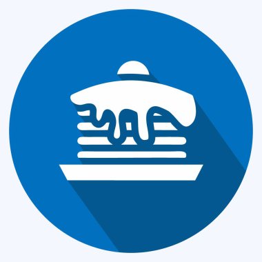 Simgesel krep. Pastane sembolü için uygun. Uzun gölge tarzı. Basit dizayn edilebilir. tasarım şablonu. Basit resimleme