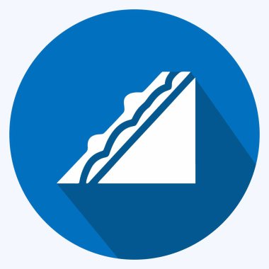 İkonlu sandviç. Pastane sembolü için uygun. Uzun gölge tarzı. Basit dizayn edilebilir. tasarım şablonu. Basit resimleme