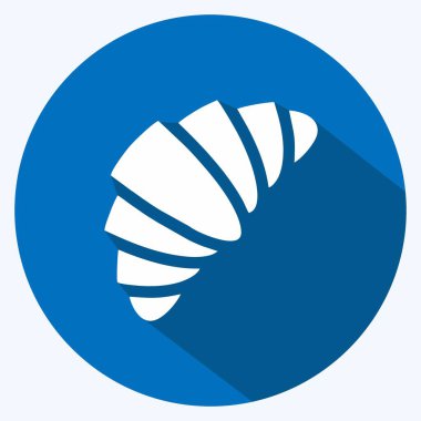 İkon kruvasan. Pastane sembolü için uygun. Uzun gölge tarzı. Basit dizayn edilebilir. tasarım şablonu. Basit resimleme