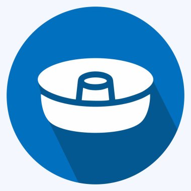 Kek kalıbı. Pastane sembolü için uygun. Uzun gölge tarzı. Basit dizayn edilebilir. tasarım şablonu. Basit resimleme