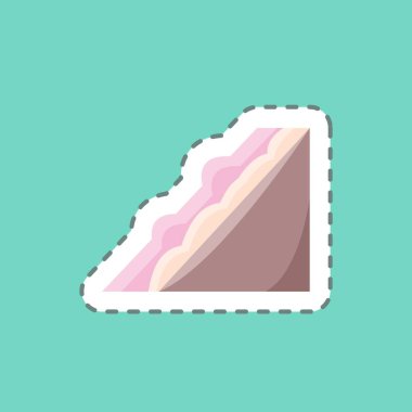 Çıkartma çizgisi Sandviç 'i kesti. Pastane sembolü için uygun. Basit dizayn edilebilir. tasarım şablonu. Basit resimleme