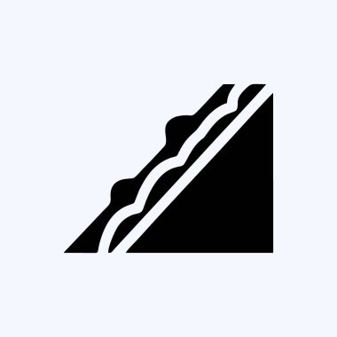 İkonlu sandviç. Pastane sembolü için uygun. Kabartma tarzı. Basit dizayn edilebilir. tasarım şablonu. Basit resimleme