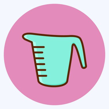 Simge Ölçme Kabı. Pastane sembolü için uygun. Düz stil. Basit dizayn edilebilir. tasarım şablonu. Basit resimleme