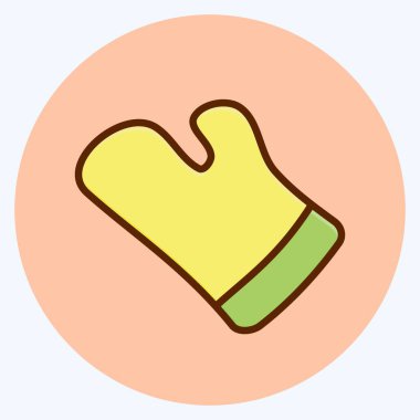 Simge Mutfağı Eldiveni. Pastane sembolü için uygun. Düz stil. Basit dizayn edilebilir. tasarım şablonu. Basit resimleme