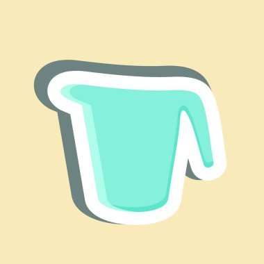 Çıkartma Ölçme Kabı. Pastane sembolü için uygun. Basit dizayn edilebilir. tasarım şablonu. Basit resimleme