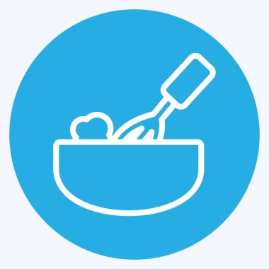 Icon Hamur Sallayıcısı. Pastane sembolü için uygun. Mavi gözlü. Basit dizayn edilebilir. tasarım şablonu. Basit resimleme