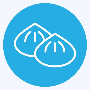 Icon Dumpling. Pastane sembolü için uygun. Mavi gözlü. Basit dizayn edilebilir. tasarım şablonu. Basit resimleme
