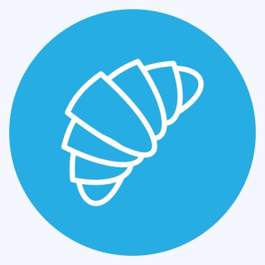 İkon kruvasan. Pastane sembolü için uygun. Mavi gözlü. Basit dizayn edilebilir. tasarım şablonu. Basit resimleme