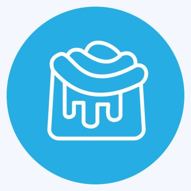 Simge Tarçın Yuvarlaması. Pastane sembolü için uygun. Mavi gözlü. Basit dizayn edilebilir. tasarım şablonu. Basit resimleme