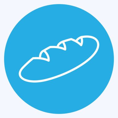 Simge Ekmek. Pastane sembolü için uygun. Mavi gözlü. Basit dizayn edilebilir. tasarım şablonu. Basit resimleme