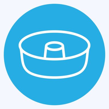 Kek kalıbı. Pastane sembolü için uygun. Mavi gözlü. Basit dizayn edilebilir. tasarım şablonu. Basit resimleme