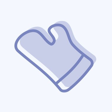 Simge Mutfağı Eldiveni. Pastane sembolü için uygun. İki ton stili. Basit dizayn edilebilir. tasarım şablonu. Basit resimleme