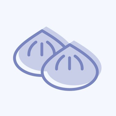 Icon Dumpling. Pastane sembolü için uygun. İki ton stili. Basit dizayn edilebilir. tasarım şablonu. Basit resimleme