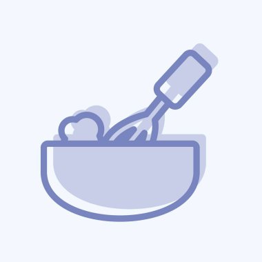 Icon Hamur Sallayıcısı. Pastane sembolü için uygun. İki ton stili. Basit dizayn edilebilir. tasarım şablonu. Basit resimleme