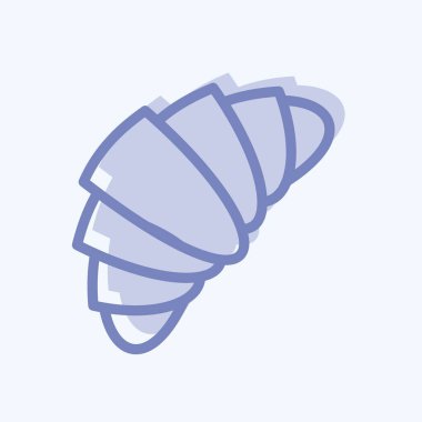 İkon kruvasan. Pastane sembolü için uygun. İki ton stili. Basit dizayn edilebilir. tasarım şablonu. Basit resimleme