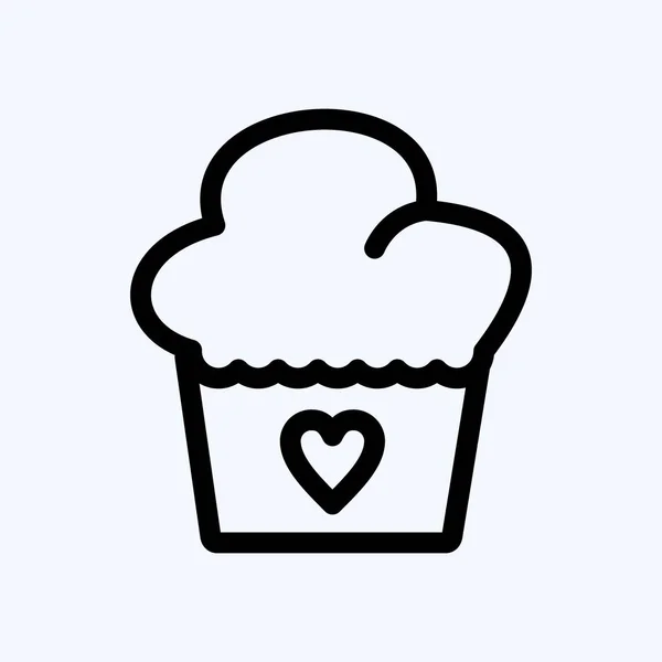 艾康松饼适用于面包店标志 线条风格 简单的设计可以编辑 设计模板向量 简单的例子 — 图库矢量图片