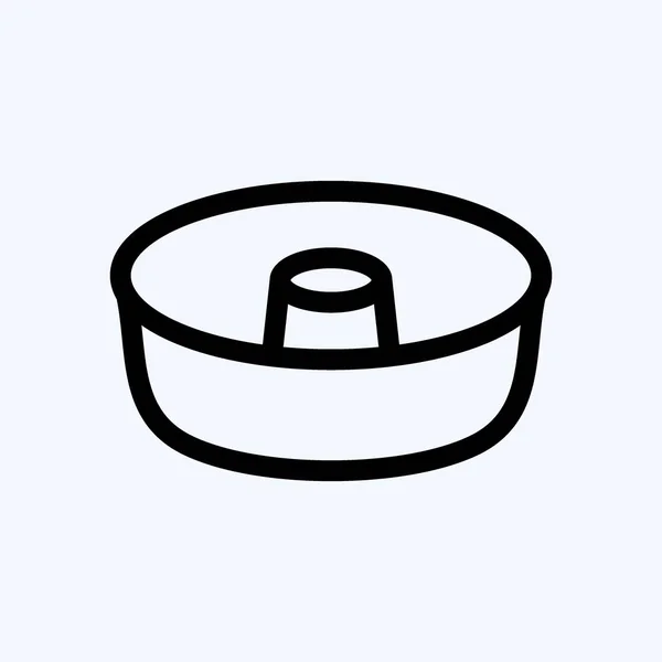 Icon Cake Mold Apropriado Para Símbolo Padaria Estilo Linha Design — Vetor de Stock