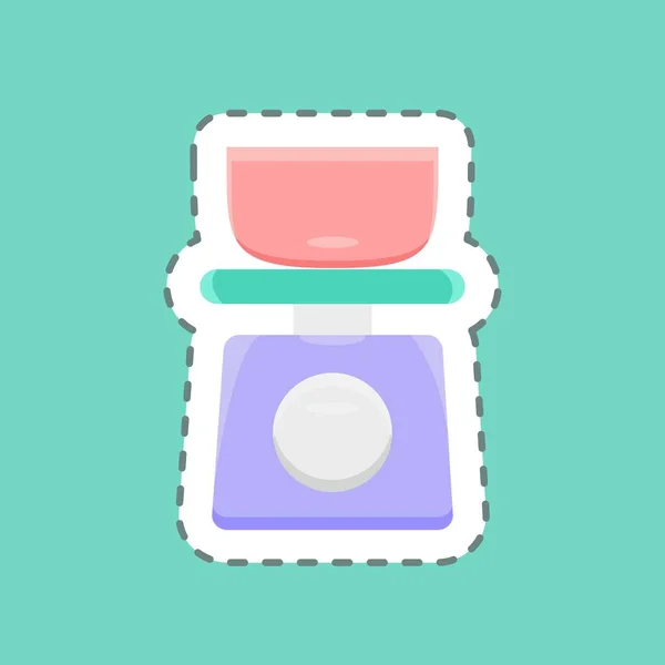Sticker Γραμμή Κοπεί Κλίμακες Κουζίνας Κατάλληλο Για Σύμβολο Αρτοποιίας Απλό — Διανυσματικό Αρχείο