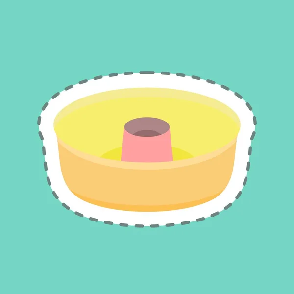 Sticker Line Cut Cake Mold Suitable Bakery Symbol Simple Design — Stock Vector
