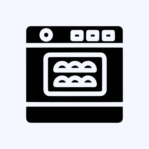 Four Icônes Adapté Symbole Boulangerie Style Glyphe Conception Simple Modifiable — Image vectorielle