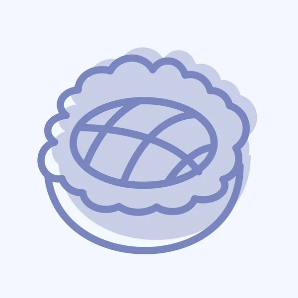 Icon Apple Pie Подходит Выпечки Символа Двухтональный Стиль Простой Дизайн — стоковый вектор