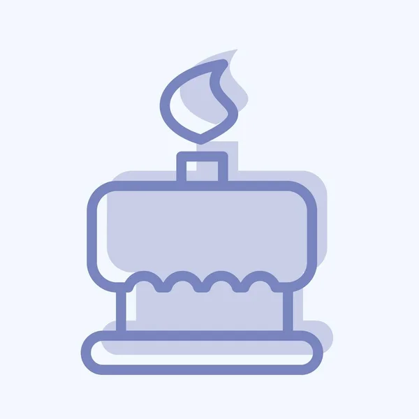 Ікона Торт День Народження Підходить Хлібопекарського Символу Два Тони Стилю — стоковий вектор