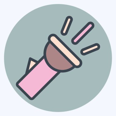 İkon Cep Feneri. Eğitim sembolü için uygun. renk arkadaşı stili. Basit dizayn edilebilir. tasarım şablonu. Basit resimleme