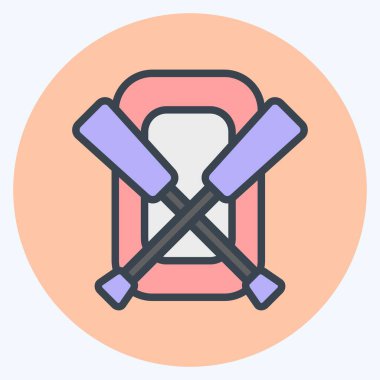 Kauçuk Tekne ikonu. Eğitim sembolü için uygun. renk arkadaşı stili. Basit dizayn edilebilir. tasarım şablonu. Basit resimleme