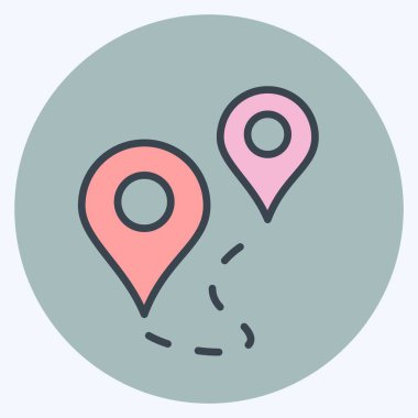 Simge Yolu. Eğitim sembolü için uygun. renk arkadaşı stili. Basit dizayn edilebilir. tasarım şablonu. Basit resimleme