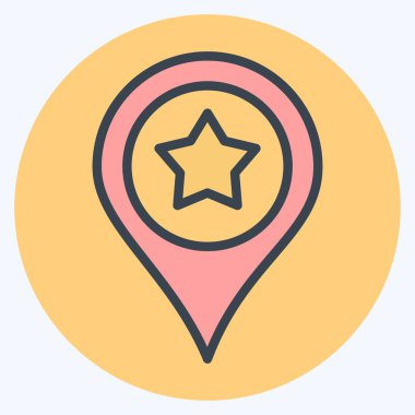 Simge konumu. Eğitim sembolü için uygun. renk arkadaşı stili. Basit dizayn edilebilir. tasarım şablonu. Basit resimleme