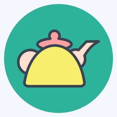 Icon Kettle. Eğitim sembolü için uygun. renk arkadaşı stili. Basit dizayn edilebilir. tasarım şablonu. Basit resimleme