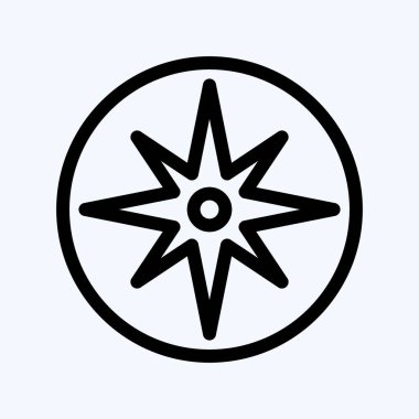 İkon Rüzgâr Gülü. Eğitim sembolü için uygun. Sıra tarzı. Basit dizayn edilebilir. tasarım şablonu. Basit resimleme