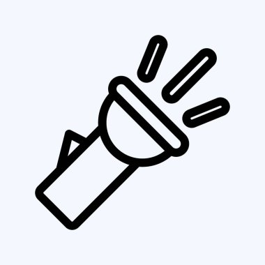 İkon Cep Feneri. Eğitim sembolü için uygun. Sıra tarzı. Basit dizayn edilebilir. tasarım şablonu. Basit resimleme