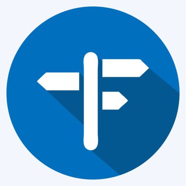 Simge İşareti. Eğitim sembolü için uygun. Uzun gölge tarzı. Basit dizayn edilebilir. tasarım şablonu. Basit resimleme