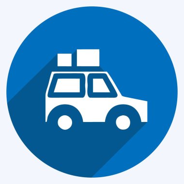 Simge SUv. Eğitim sembolü için uygun. Uzun gölge tarzı. Basit dizayn edilebilir. tasarım şablonu. Basit resimleme