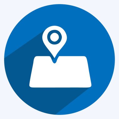 Simge yön bulma. Eğitim sembolü için uygun. Uzun gölge tarzı. Basit dizayn edilebilir. tasarım şablonu. Basit resimleme