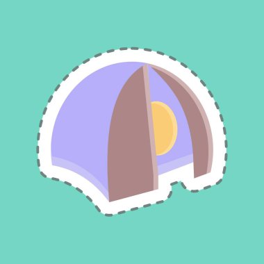 Çıkartma çizgisi Çadır 'ı kesti. Eğitim için uygun. Basit dizayn edilebilir. tasarım şablonu. Basit resimleme