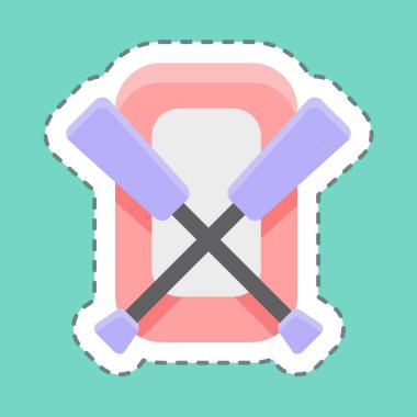 Çıkartma çizgisi Lastik Tekne 'yi kesti. Eğitim için uygun. Basit dizayn edilebilir. tasarım şablonu. Basit resimleme