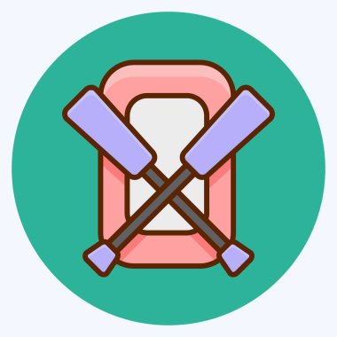 Kauçuk Tekne ikonu. Eğitim sembolü için uygun. Düz stil. Basit dizayn edilebilir. tasarım şablonu. Basit resimleme