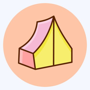 İkon Kampı. Eğitim sembolü için uygun. Düz stil. Basit dizayn edilebilir. tasarım şablonu. Basit resimleme